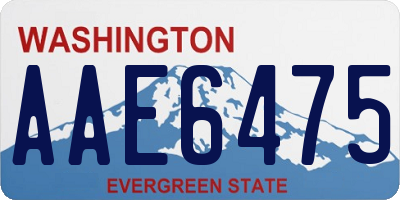 WA license plate AAE6475