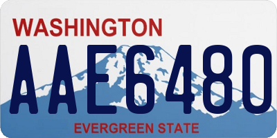 WA license plate AAE6480