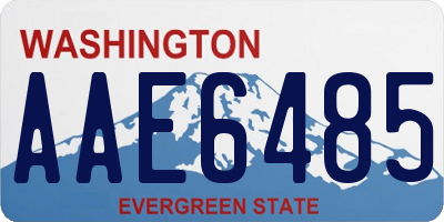 WA license plate AAE6485