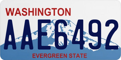 WA license plate AAE6492
