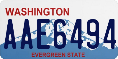 WA license plate AAE6494
