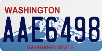 WA license plate AAE6498