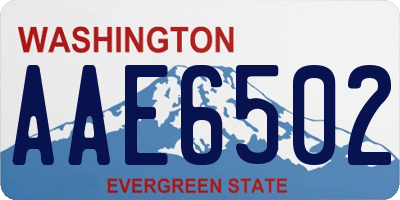 WA license plate AAE6502