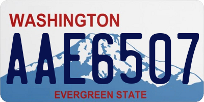 WA license plate AAE6507