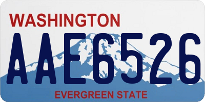 WA license plate AAE6526