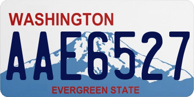 WA license plate AAE6527