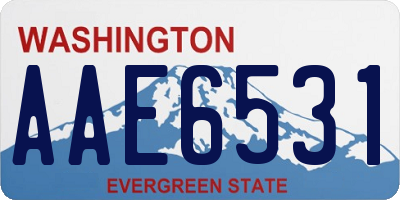 WA license plate AAE6531