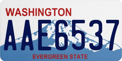 WA license plate AAE6537