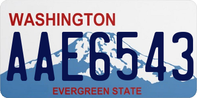 WA license plate AAE6543