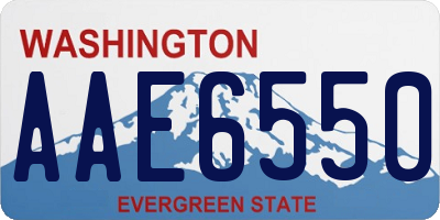 WA license plate AAE6550