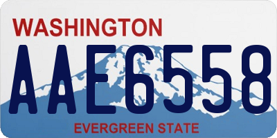WA license plate AAE6558