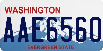 WA license plate AAE6560