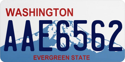 WA license plate AAE6562