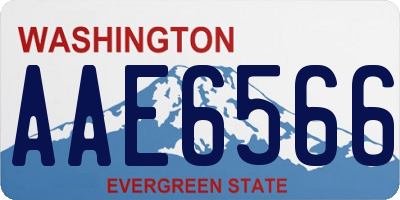 WA license plate AAE6566