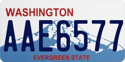 WA license plate AAE6577