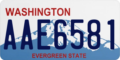 WA license plate AAE6581
