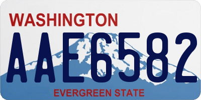 WA license plate AAE6582