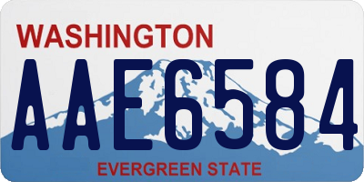 WA license plate AAE6584