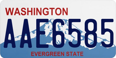 WA license plate AAE6585