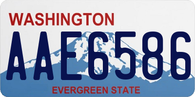WA license plate AAE6586