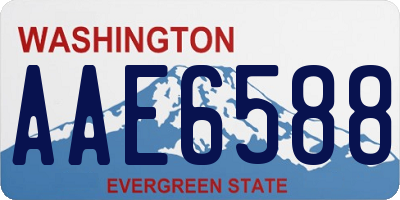 WA license plate AAE6588