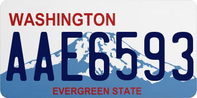 WA license plate AAE6593