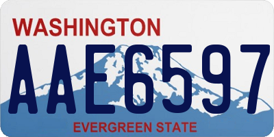 WA license plate AAE6597