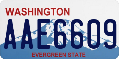 WA license plate AAE6609