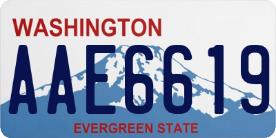 WA license plate AAE6619