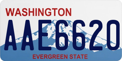 WA license plate AAE6620