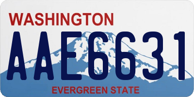 WA license plate AAE6631