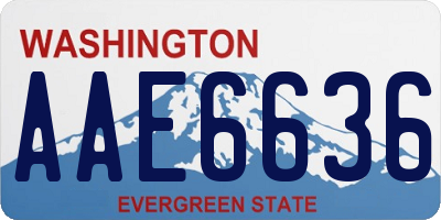 WA license plate AAE6636