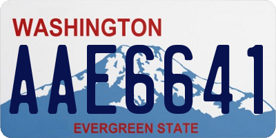 WA license plate AAE6641