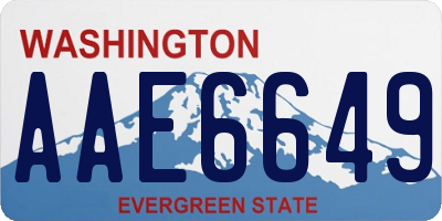 WA license plate AAE6649