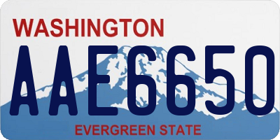 WA license plate AAE6650