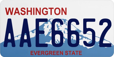 WA license plate AAE6652