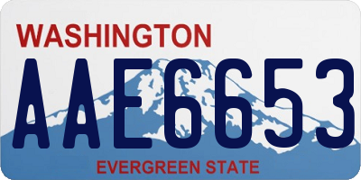 WA license plate AAE6653
