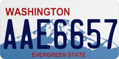 WA license plate AAE6657