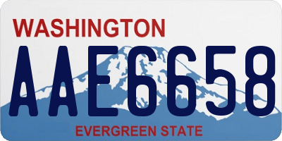 WA license plate AAE6658