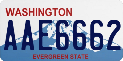 WA license plate AAE6662