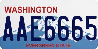 WA license plate AAE6665