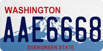 WA license plate AAE6668