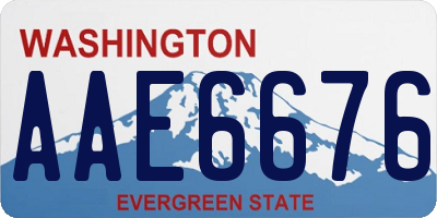 WA license plate AAE6676