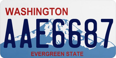 WA license plate AAE6687