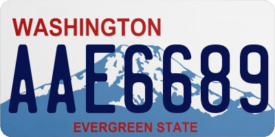 WA license plate AAE6689