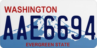 WA license plate AAE6694