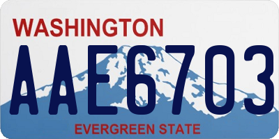 WA license plate AAE6703