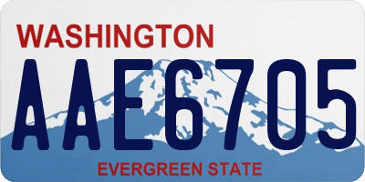 WA license plate AAE6705