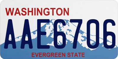 WA license plate AAE6706