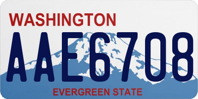 WA license plate AAE6708